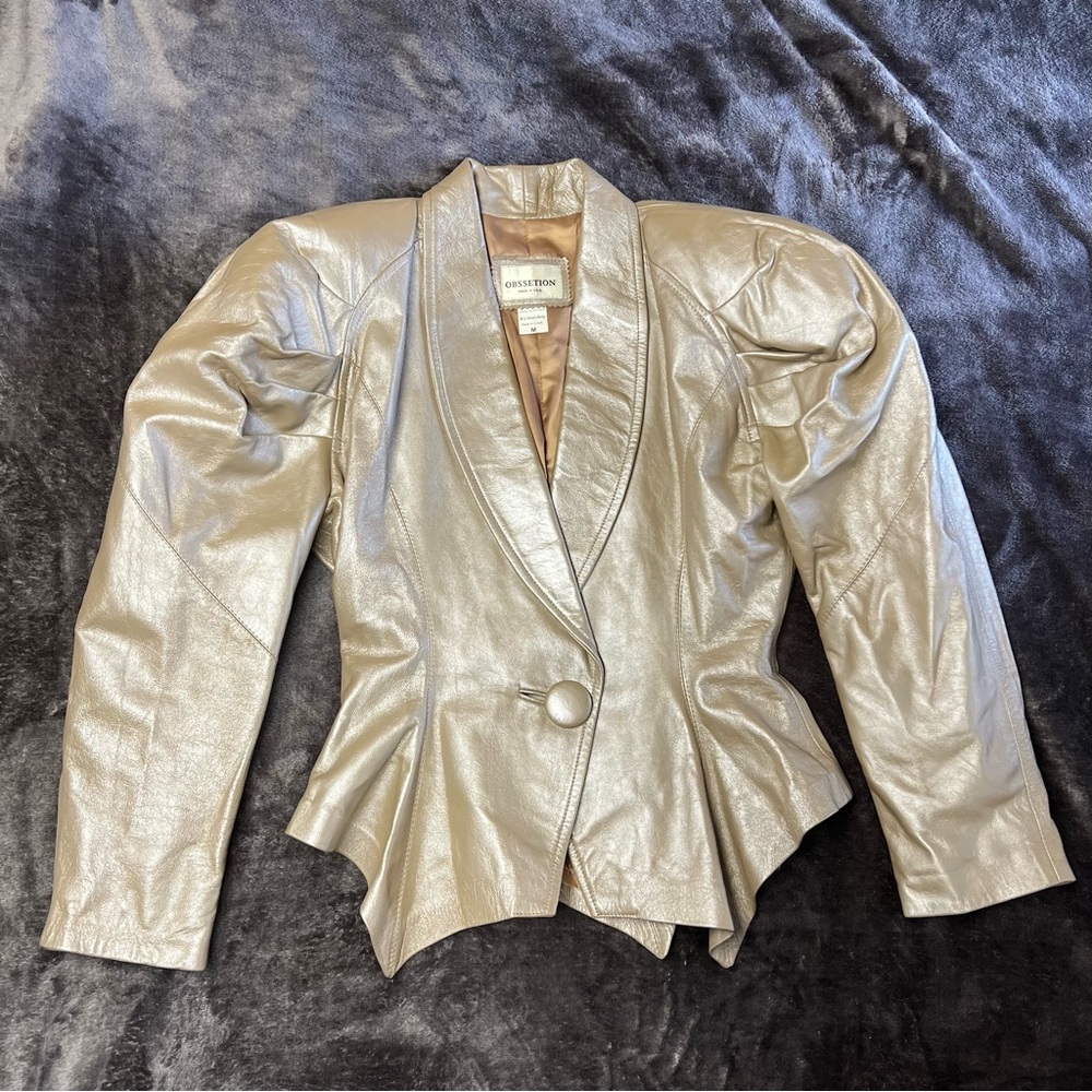 Vintage Gold Leather Jacket